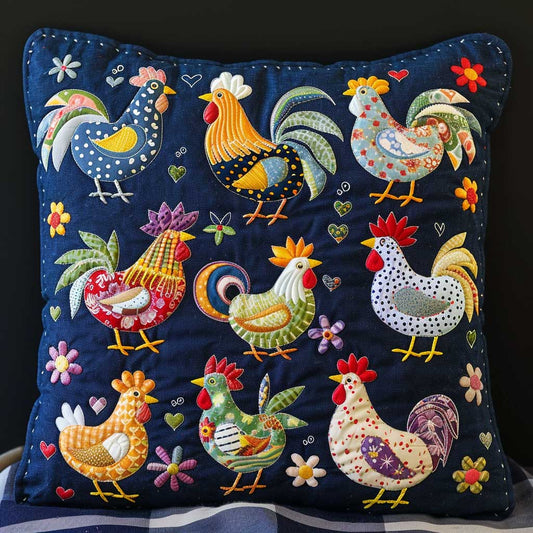 Colorful Chicken Friends XR2307001CL Quilt Pillow Case