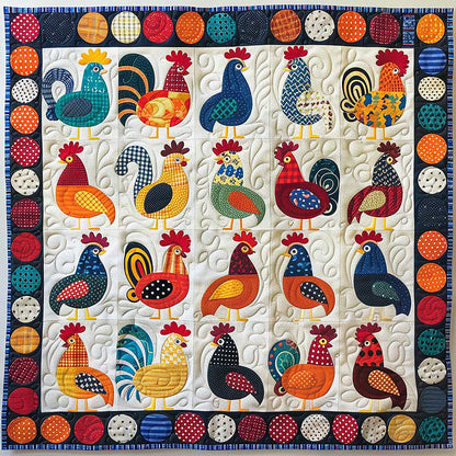 Colorful Chickens WM2407004CL Quilt