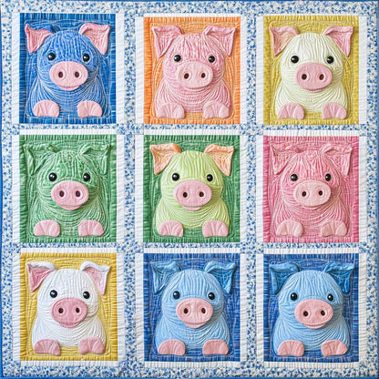 Colorful Pigs XR0708010CL Quilt