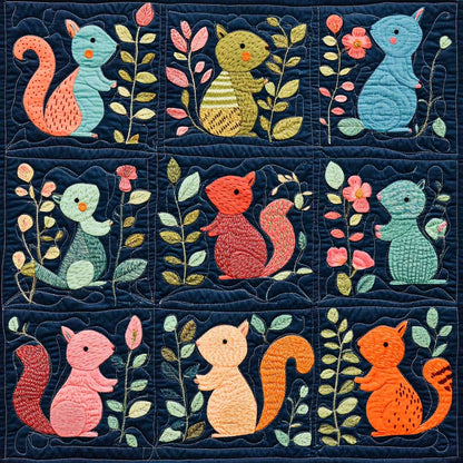 Colorful Squirrels XR0508039CL Quilt