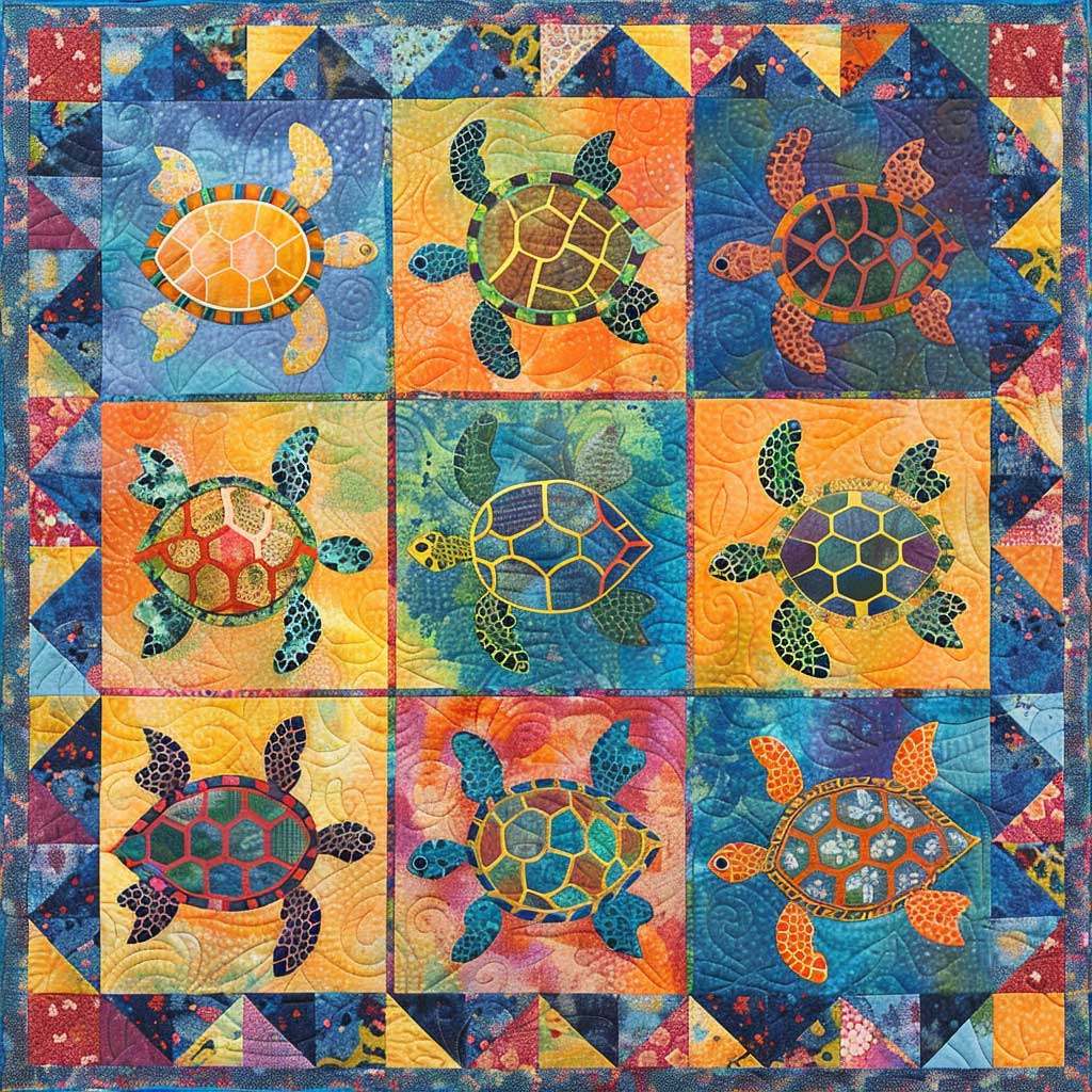 Colorful Turtles XR2806001CL Quilt