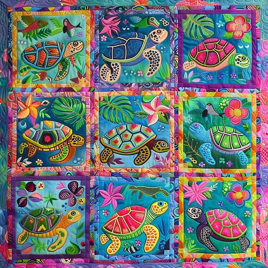 Coral Reef Turtle XR2607007CL Quilt