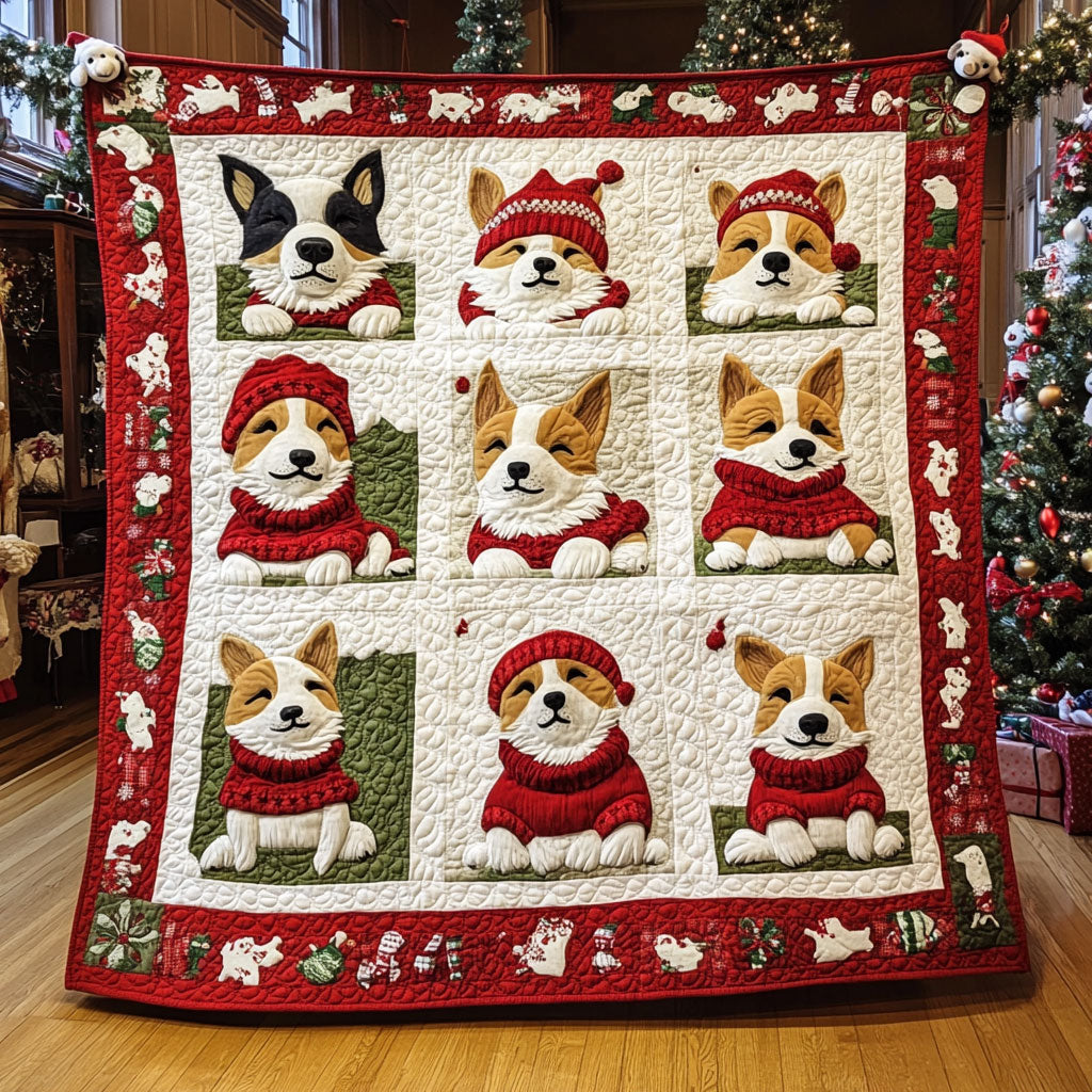 Corgi Christmas Cheer YR1002018CL Quilt