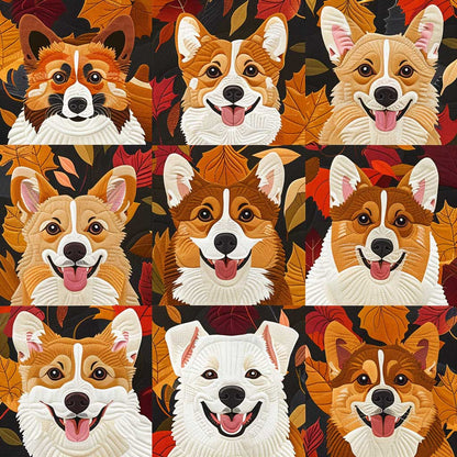 Corgi Fall Leaves XR2708007CL Quilt