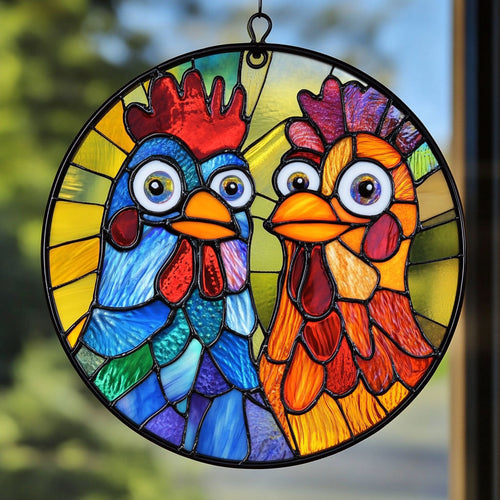 Couple Chicken WU1601009CL Suncatcher