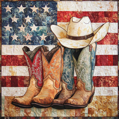 Cowboy Boots And American Flag XR0508024CL Quilt