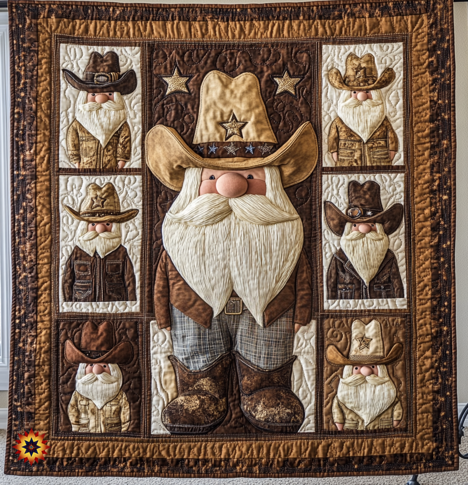 Cowboy Gnome WU1312005CL Quilt