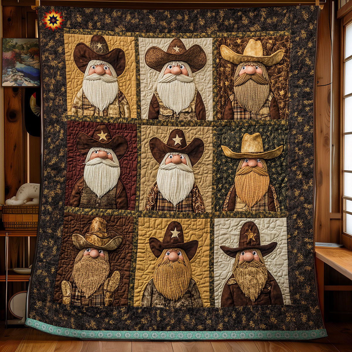 Cowboy Gnome WU1312025CL Quilt