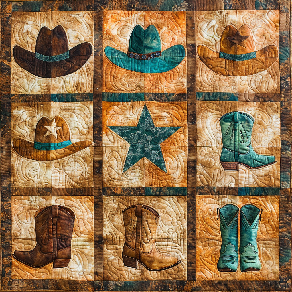 Cowboy Hats And Boots XR1306002CL Quilt