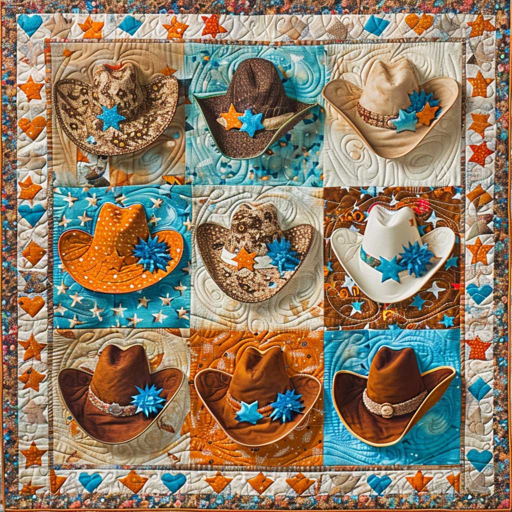 Cowboy Hats With Stars XR2008017CL Quilt