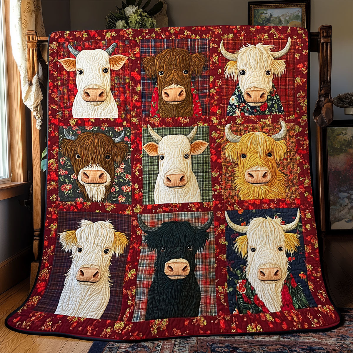 Cozy Cattle Charm YR0602002CL Quilt