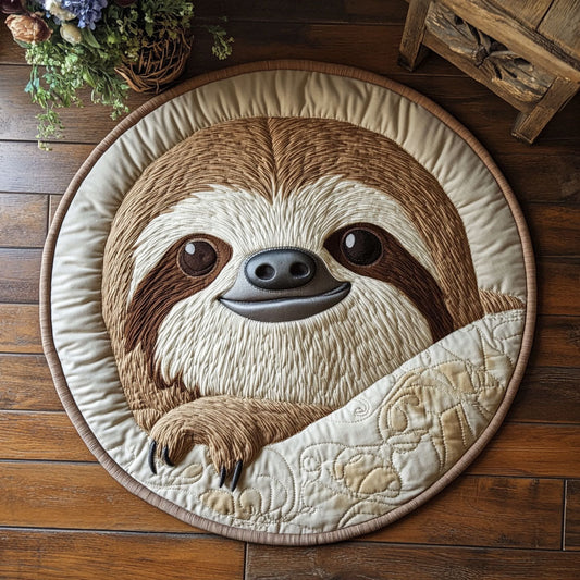 Cozy Sloth CP1106029CL Quilted Round Mat