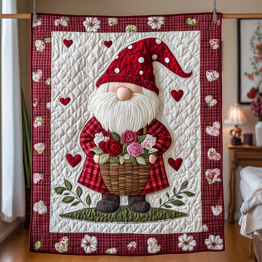 Cozy Valentine Gnome YR3112048CL Quilt