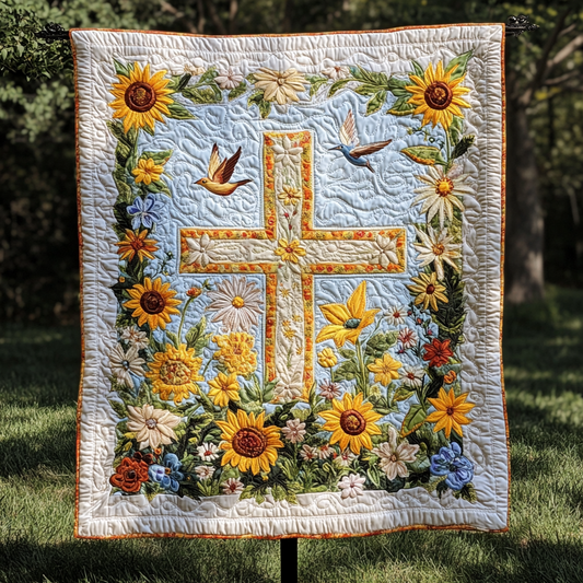 Cross of Light and Flowers YR3112049CL Quilt