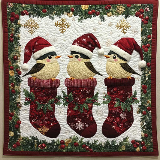Cute Birds In Christmas XR1008053CL Quilt