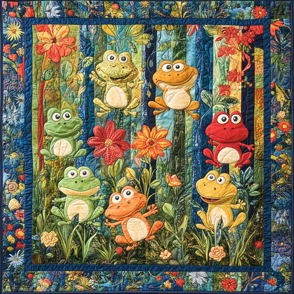 Cute Frogs XR0108001CL Quilt