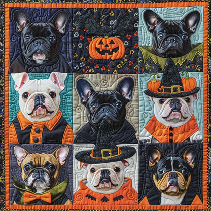 Cute Halloween French Bulldogs XR1908034CL Quilt