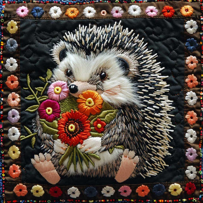 Cute Hedgehod With Flowers WJ1207003CL Quilt