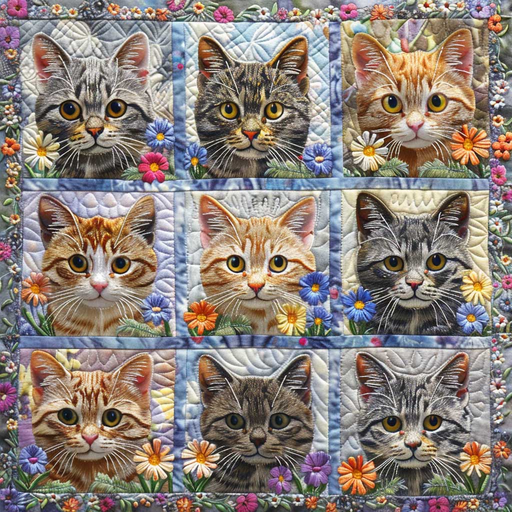 Cute Tabby Cats XR1908004CL Quilt