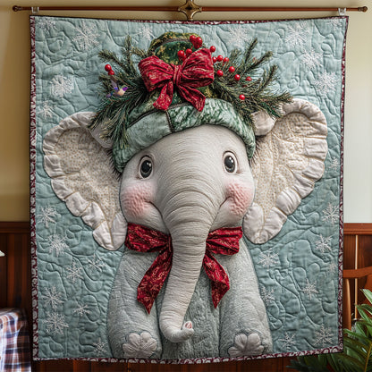 Cute Christmas Elephant WY0411014CL Quilt