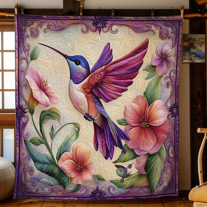 Purple Hummingbird WY2011046CL Quilt