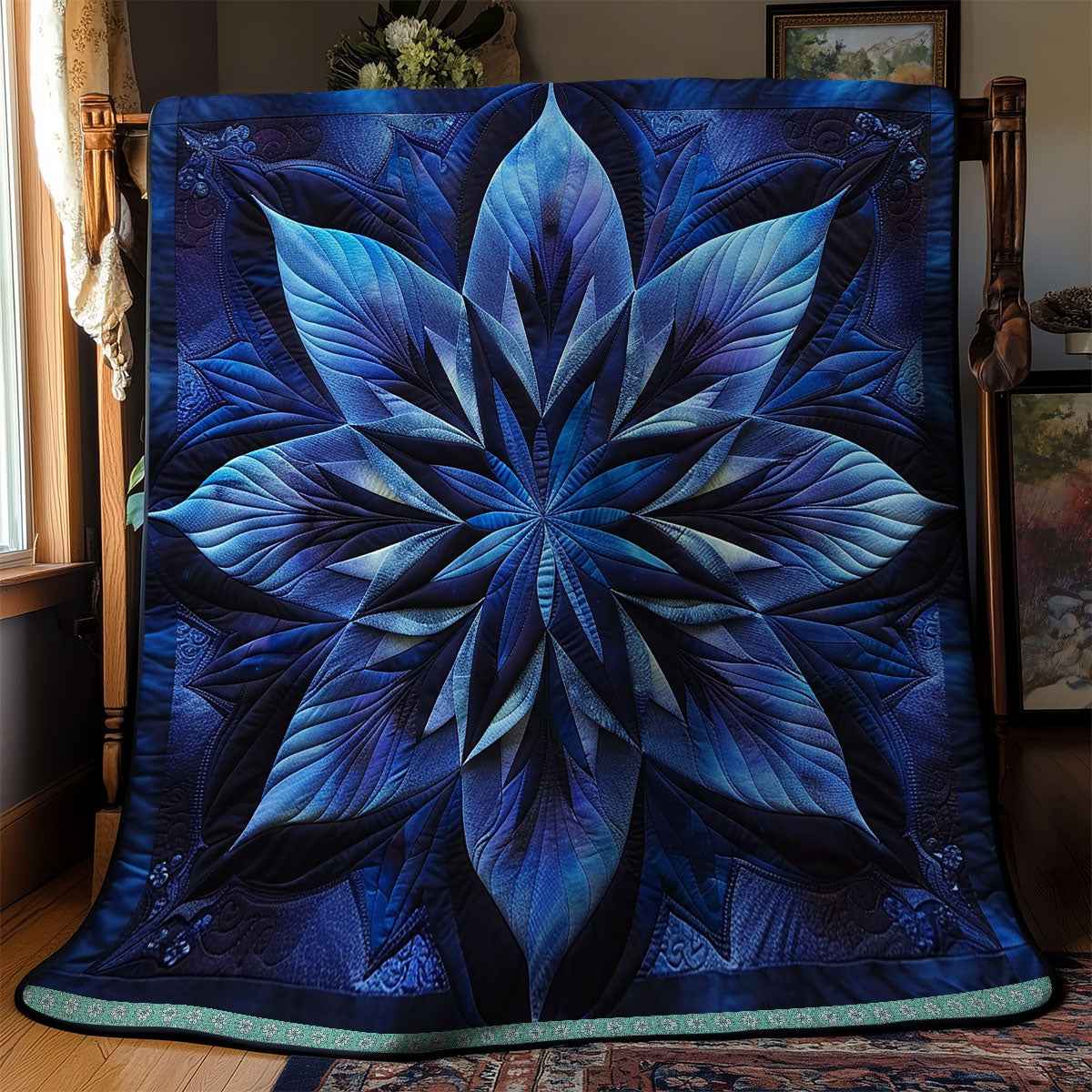Blue Enchanted Blossom WN1309011CL Quilt