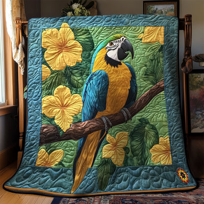 Yellow FLower And Parrot WY0611029CL Quilt