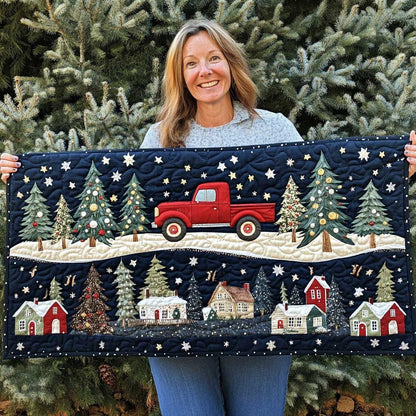 Christmas Trucks Farm WP1909023CL Quilted Table Runner