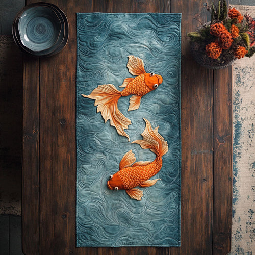 Fish Of The Flow CP2804013CL Quilted Table Runner