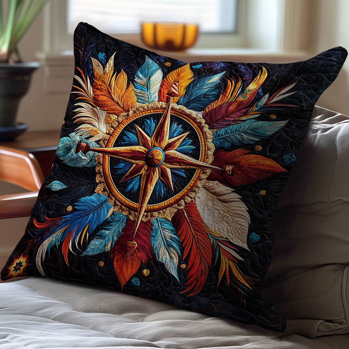 Feather Compass WY0412095CL Quilt Pillow Case