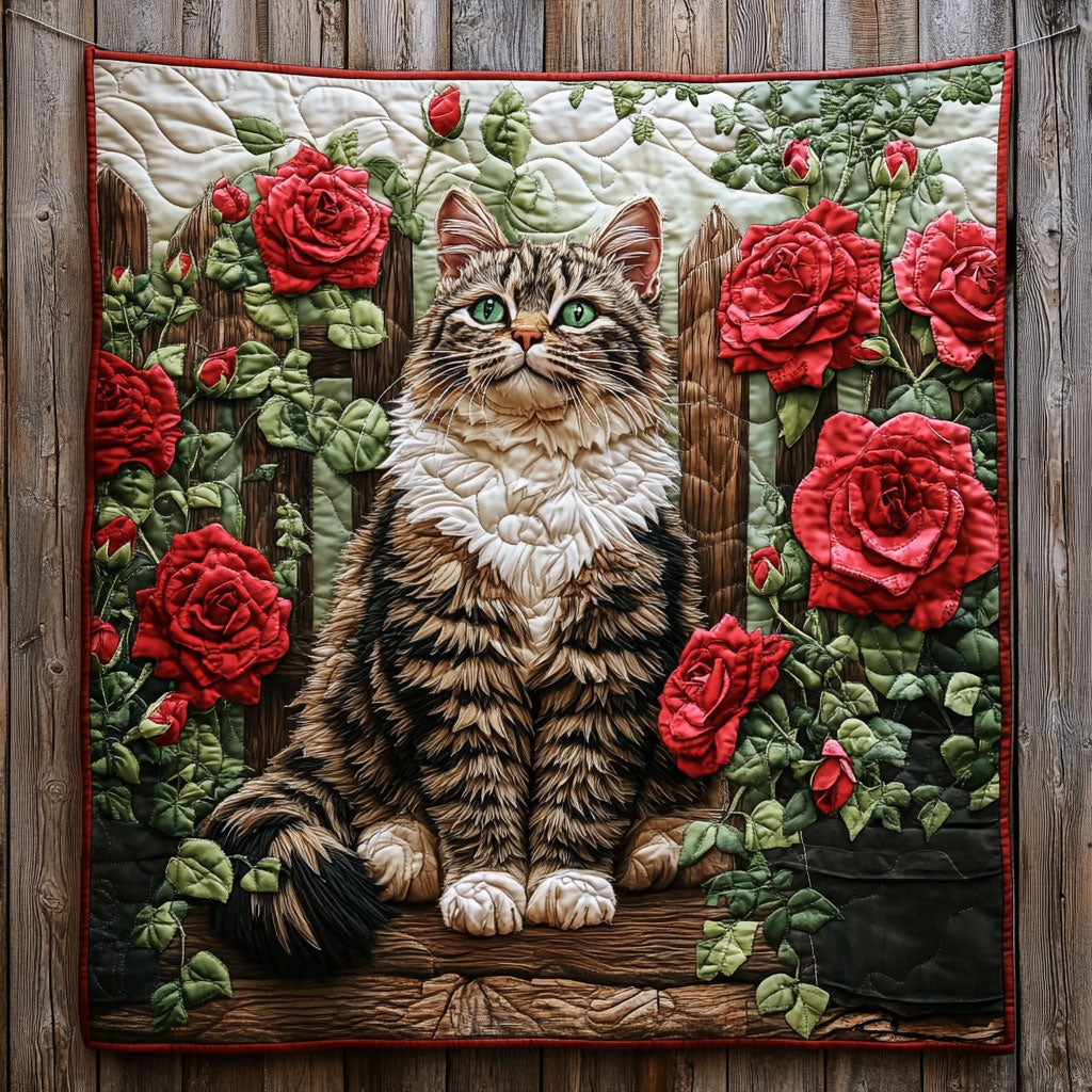 Cat Roses Garden CW3004092CL Quilt