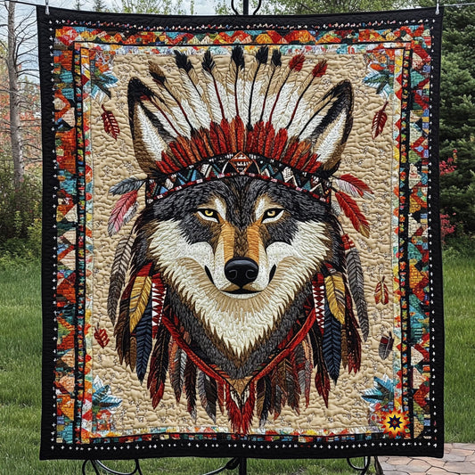 Native American Wolf  WU0410020CL Quilt