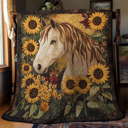 Sunflowers and Horse WY1610015CL Quilt