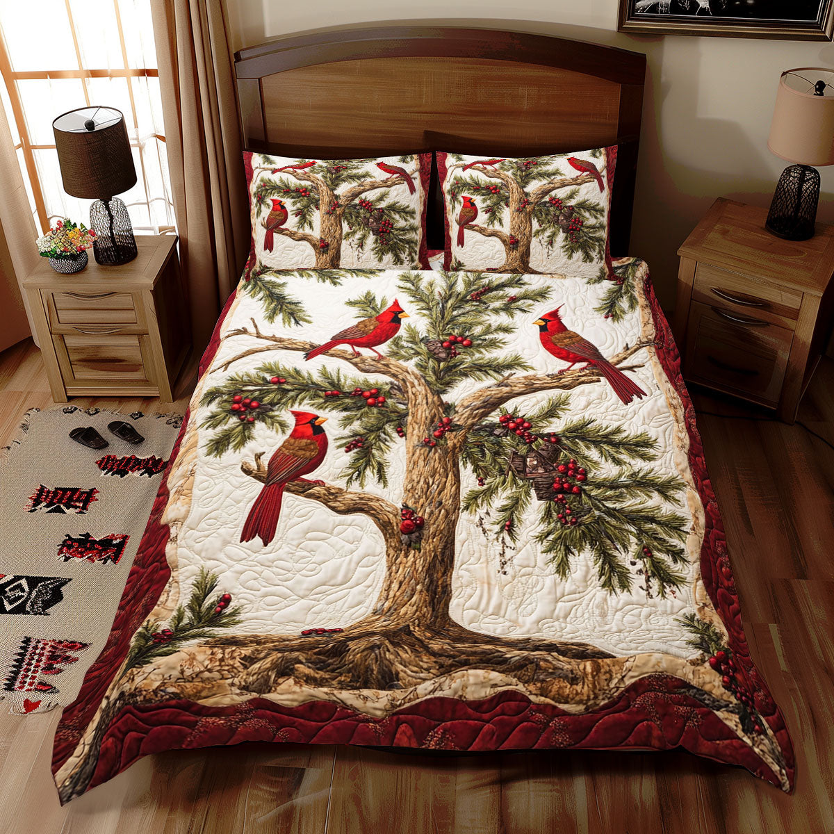 Cardinal Holly Tree WX2511056CL Duvet Cover Set