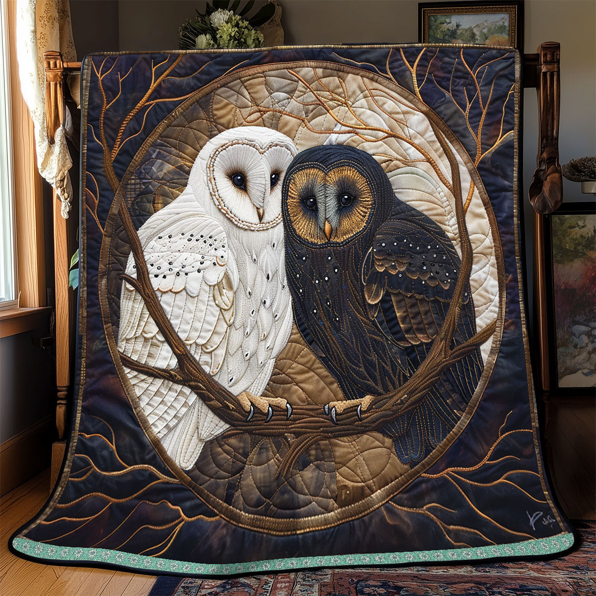 Couple Contrast Owl WP0609011CL Quilt