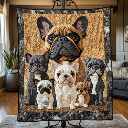 Bulldog Family  WU0511031CL Quilt