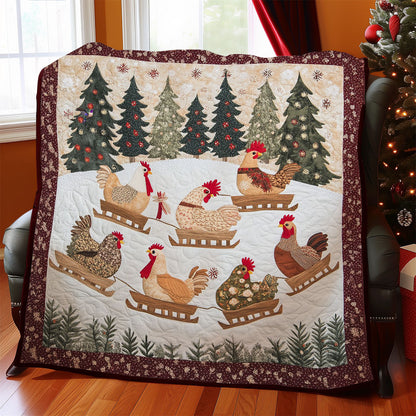 Skiing Chicken WY2810032CL Quilt