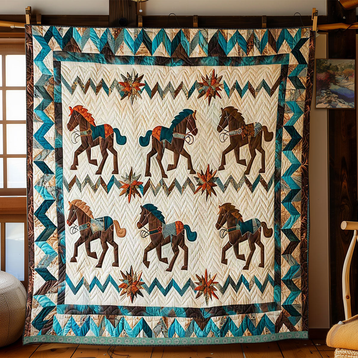 Native American Horse WJ1909003CL Quilt