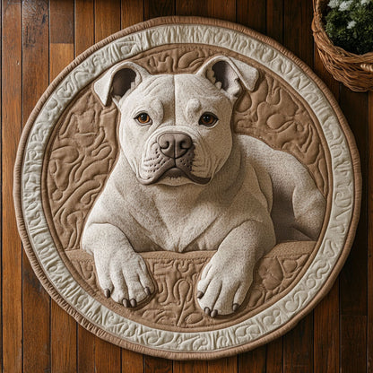 White Pitbull CP2104002CL Quilted Round Mat