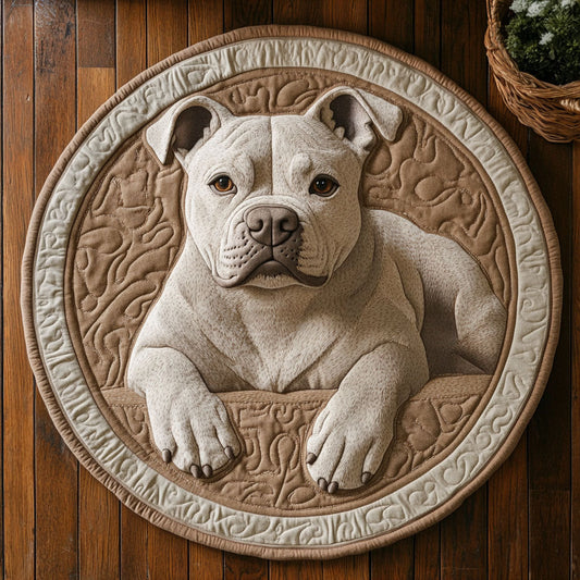 White Pitbull CP2104002CL Quilted Round Mat
