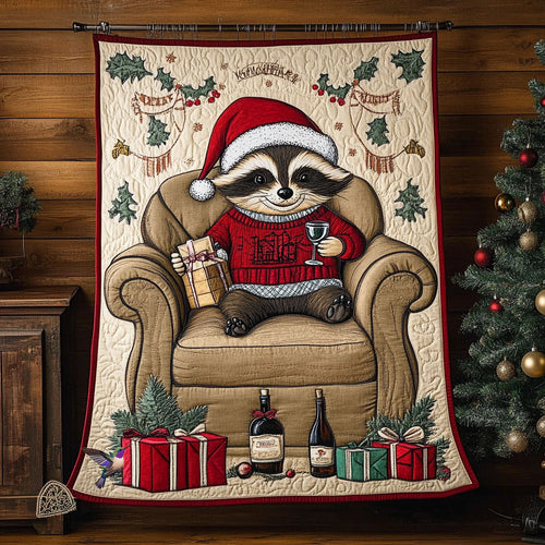 Christmas Holiday Of Raccoon WY0511013CL Quilt