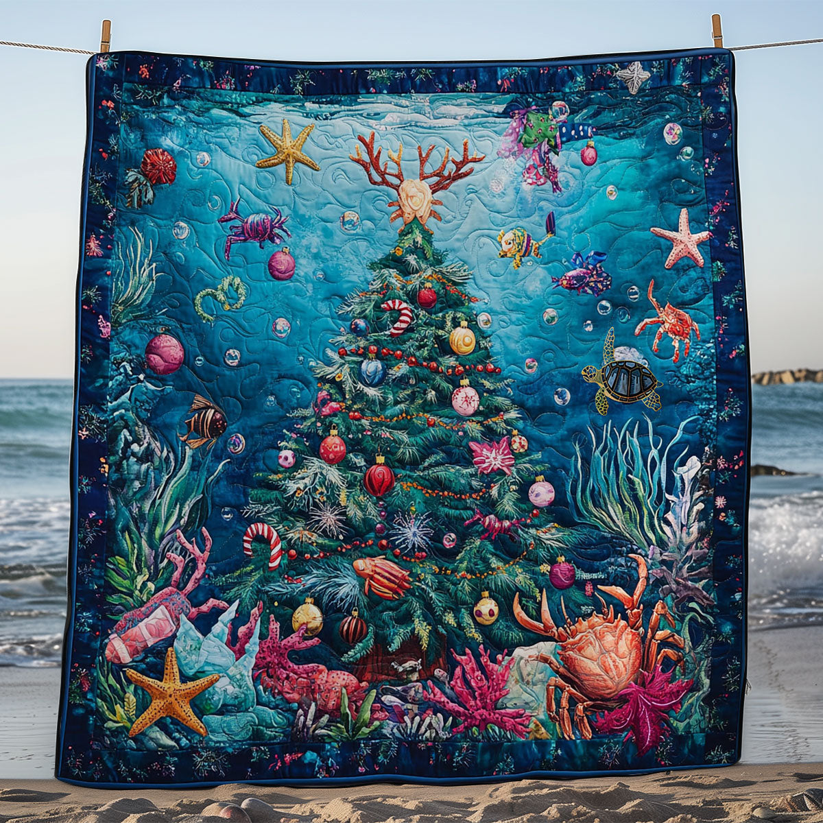 Ocean Christmas Tree WY2211032CL Quilt