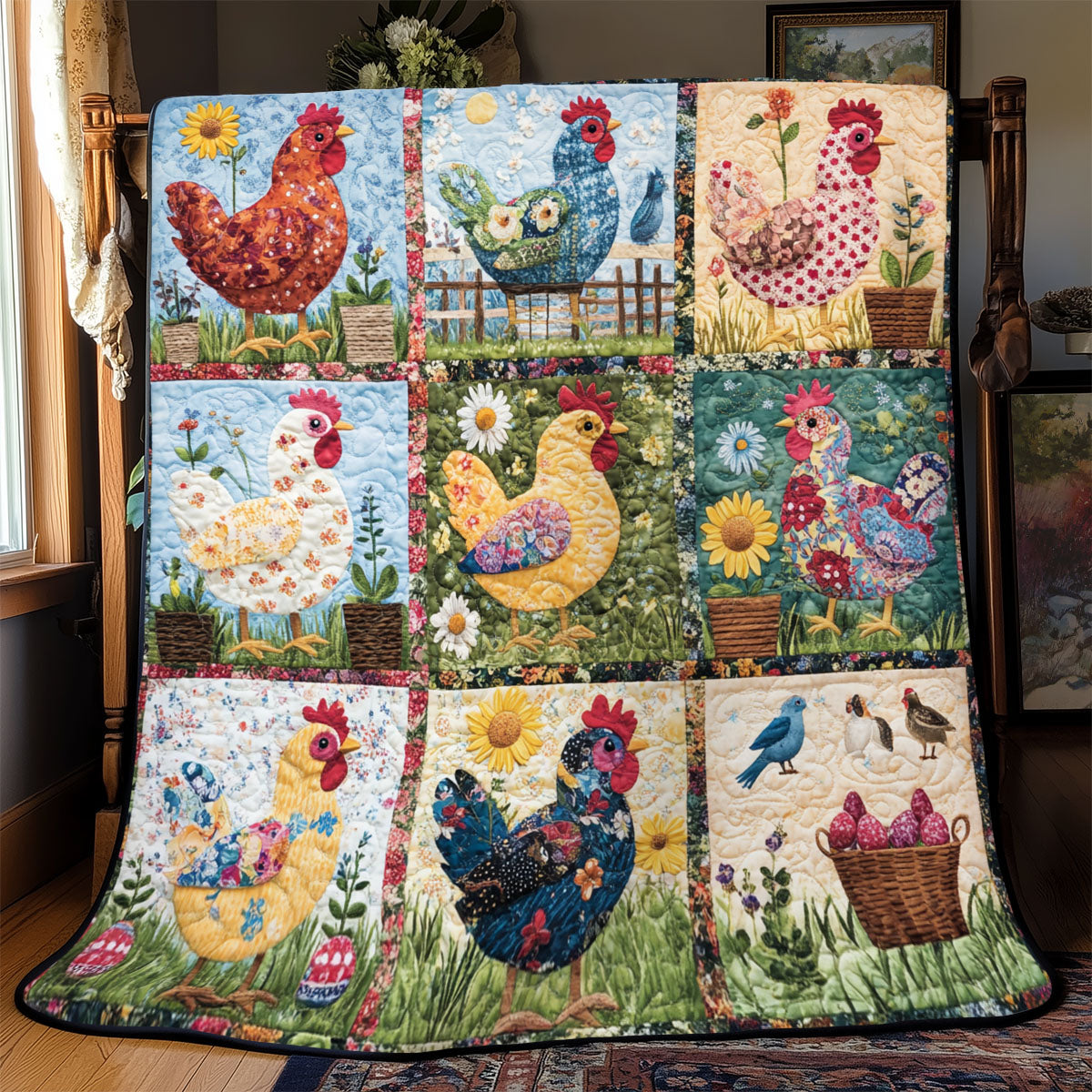 Whimsical Chicken YR1210007CL Quilt