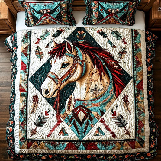 Feather Native Horse WY2101035CL Duvet Cover Set