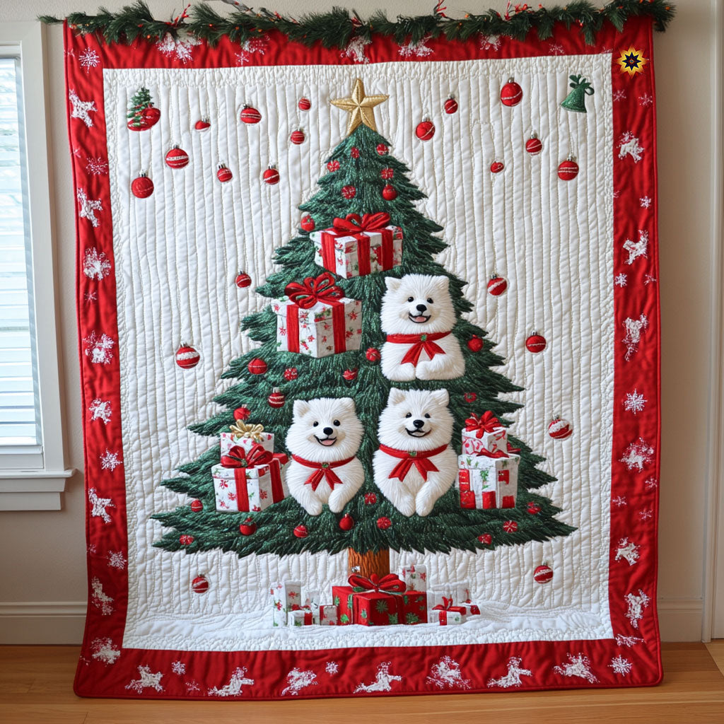 Christmas Samoyed WJ0411008CL Quilt