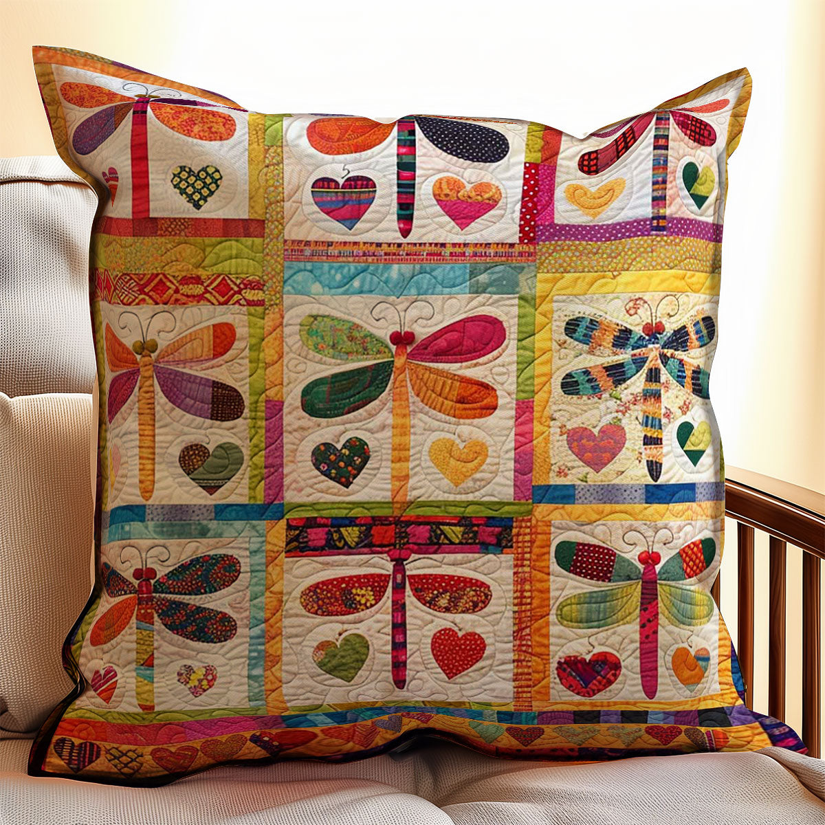 Patchwork Dragonflies WJ1309043CL Quilt Pillow Case