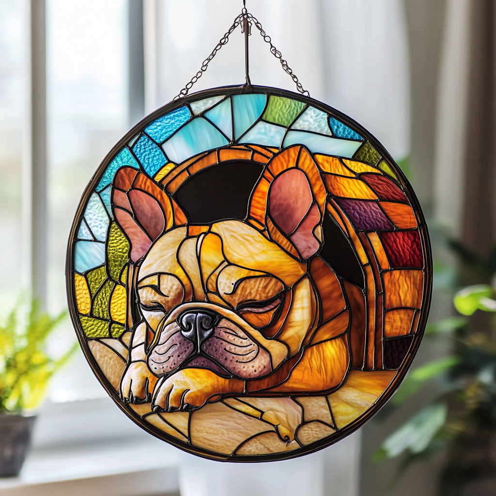 Bulldog WU0210018CL Stained Glass Suncatcher