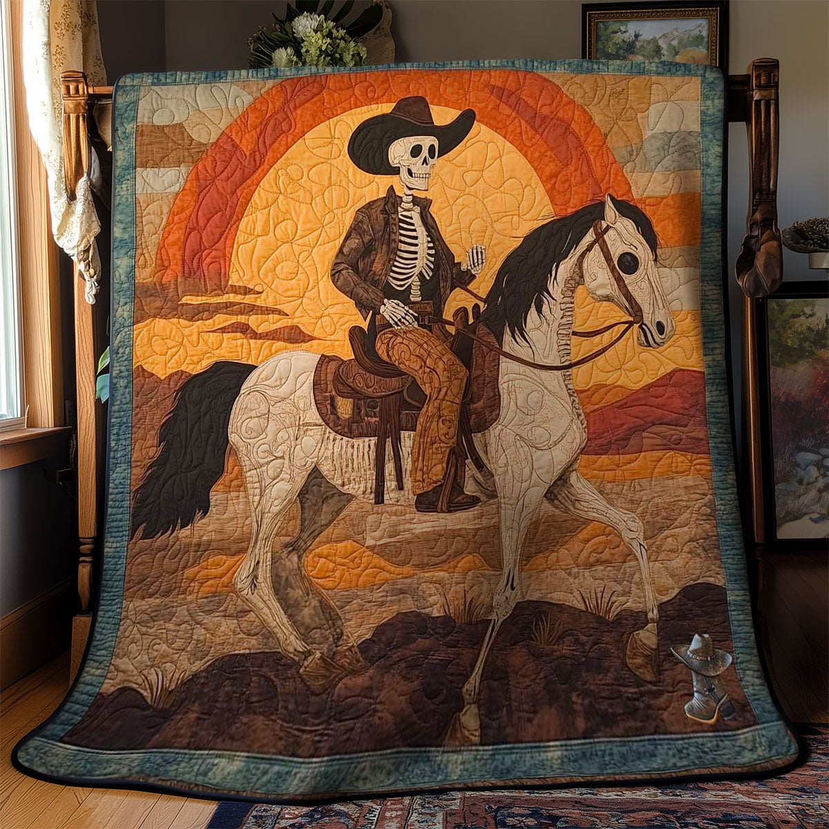 Skeleton Cowboy On The Desert WN0411032CL Quilt