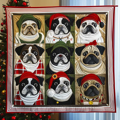 Bulldog Vintage Christmas Fashion WP3010006CL Quilt