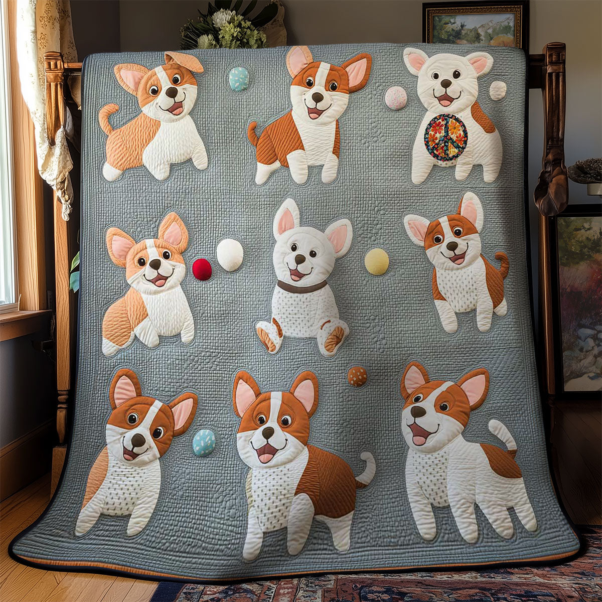 Bouncy Corgi WN2910057CL Quilt